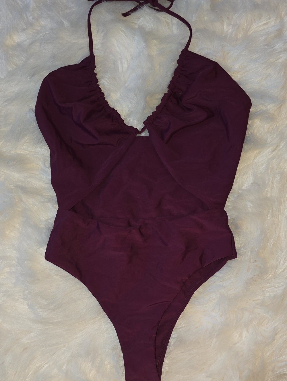 BFYNE Maska" Halter Cutout One-Piece Swimsuit SIZE S